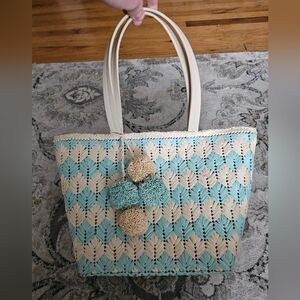 BTB Los angeles Bria straw tote bag